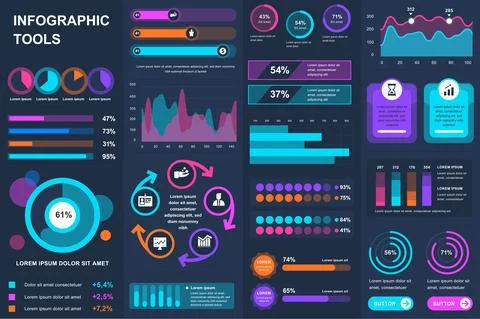 Bundle infographic UI, UX, KIT elements. 스톡 일러스트