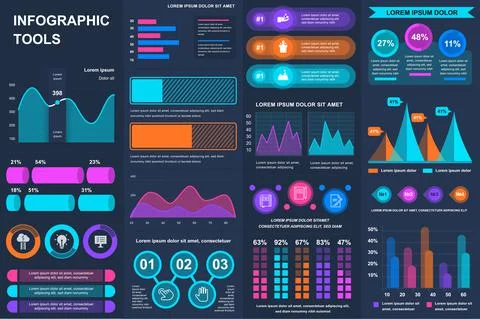 Bundle infographic UI, UX, KIT elements. イラスト素材