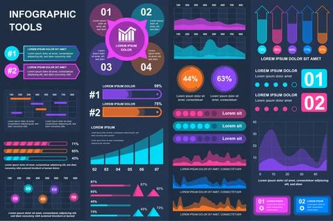 Bundle infographic UI, UX, KIT elements. Stock Illustration