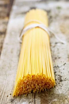 Bundle of italian spaghetti Stock Photos