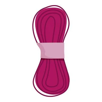 Bundle of magenta yarn wrapped with light pink label for knitting and crochet Illustrazione stock