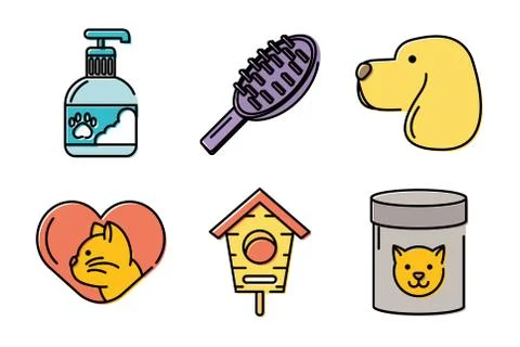 Bundle of mascots and accessories Stock Illustration