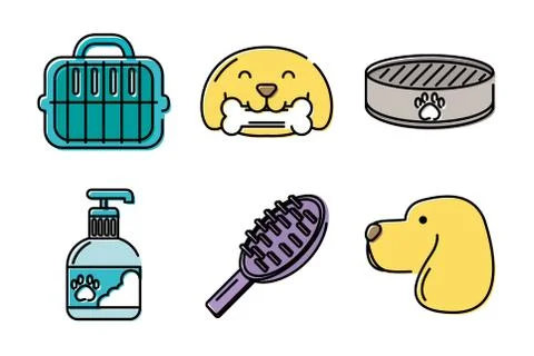 Bundle of mascots and accessories 库存插图