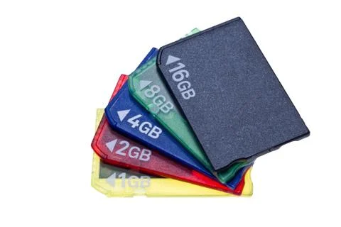 Bundle of memory stick pro duo card Stock Photos