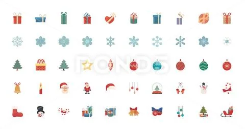 Bundle of merry christmas with set icons Stock Illustration