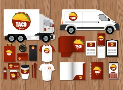 Bundle of mexican food mockup elements branding Illustrazione stock