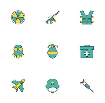 Bundle of military set icons Stock-Illustration
