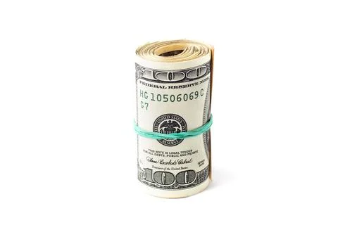 Bundle of money isolated on a white background Stock Photos