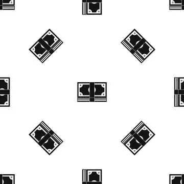 Bundle of money pattern seamless black Stock Illustration
