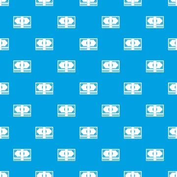 Bundle of money pattern seamless blue Stock Illustration