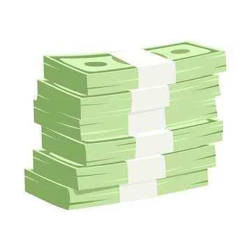 Bundle of money semi flat color vector object Stock Illustration