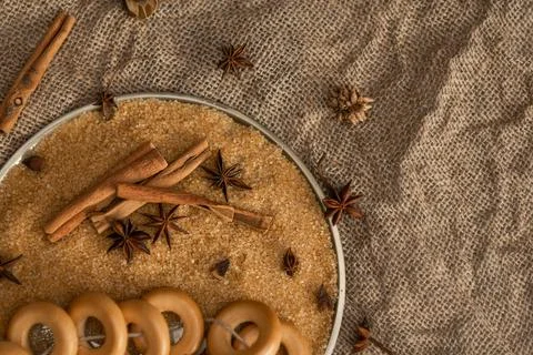 Bundle of mutton lies on cane sugar Stock Photos