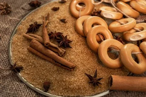 Bundle of mutton lies on cane sugar Stock Photos