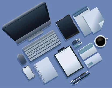 Bundle of nine mockup branding elements icons Stock Illustration