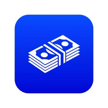 Bundle note icon blue vector Stock Illustration