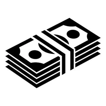 Bundle note icon, simple black style Stock Illustration