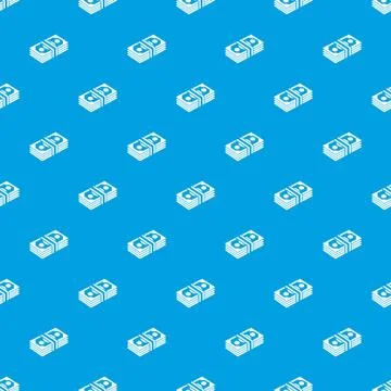 Bundle note pattern vector seamless blue Stock Illustration