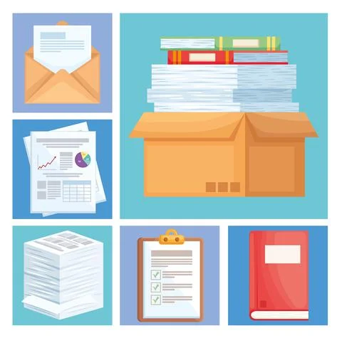 Bundle of office icons Stockillustratie