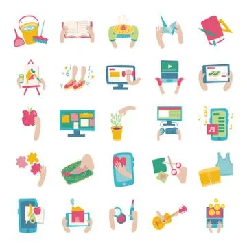 Bundle of online things set icons イラスト素材