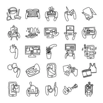 Bundle of online things set icons イラスト素材