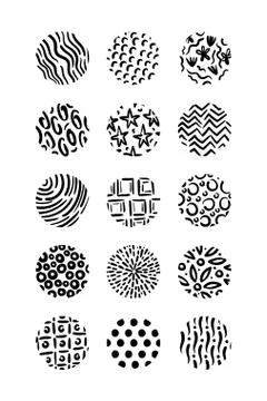 Bundle of organic patterns set Stock Illustration