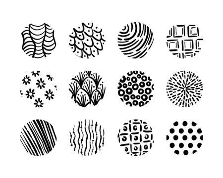 Bundle of organic patterns set Illustrazione stock