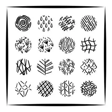 Bundle of organic patterns set Stock Illustration