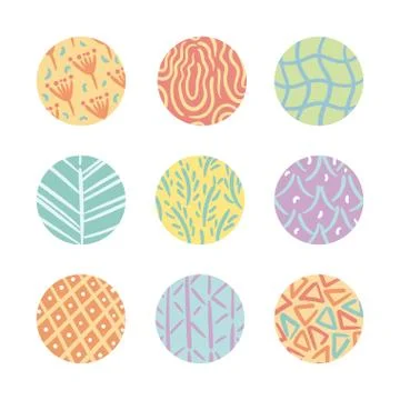 Bundle of organic patterns set Illustrazione stock
