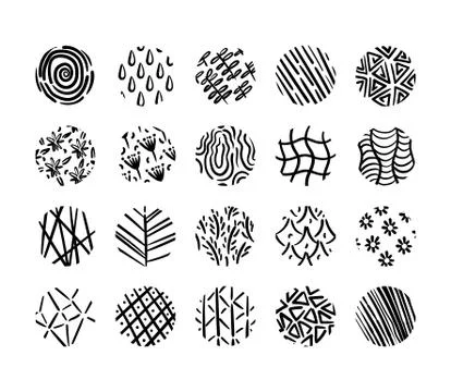 Bundle of organic patterns set Stock Illustration
