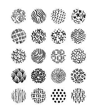 Bundle of organic patterns set Stock Illustration