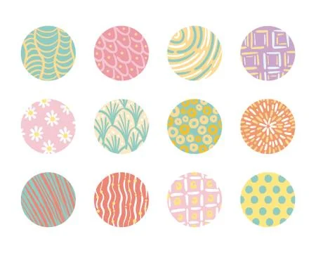 Bundle of organic patterns set Stock Illustration