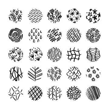 Bundle of organic patterns set Illustrazione stock