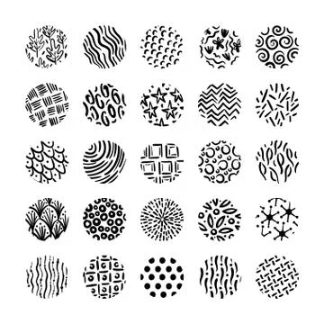 Bundle of organic patterns set Stock Illustration