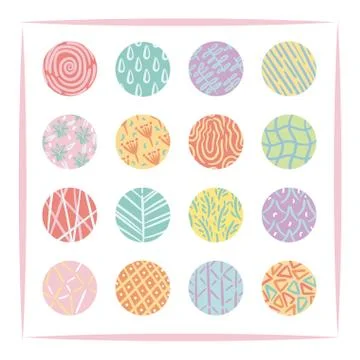 Bundle of organic patterns set Stock Illustration