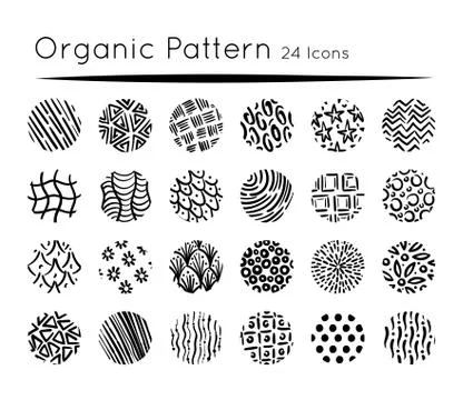 Bundle of organic patterns set Illustrazione stock