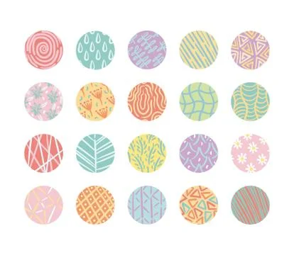 Bundle of organic patterns set 스톡 일러스트