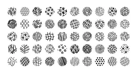 Bundle of organic patterns set Stock Illustration