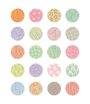 Bundle of organic patterns set Stock Illustration
