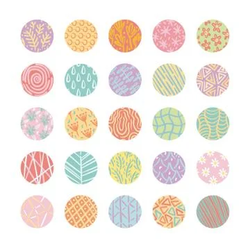 Bundle of organic patterns set Stock Illustration