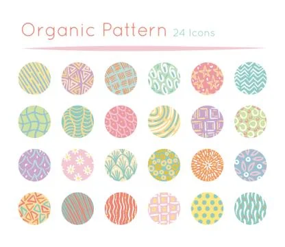 Bundle of organic patterns set Illustrazione stock