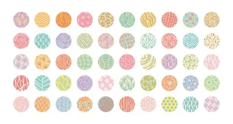 Bundle of organic patterns set Stock Illustration