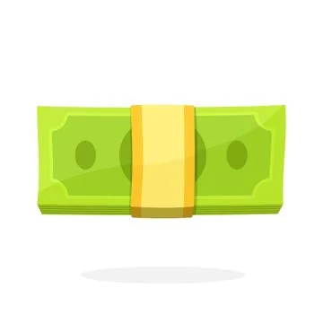 Bundle of paper money in flat style Stock Illustration