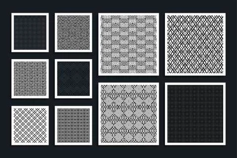 Bundle of patterns geometric set Stock Illustration