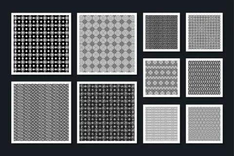 Bundle of patterns geometric set Stock Illustration