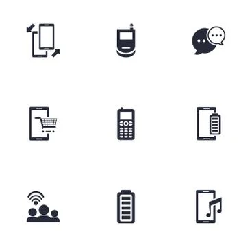 Bundle of phone set icons Stock Illustration