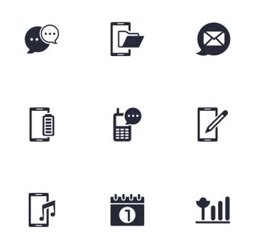 Bundle of phone set icons Stock Illustration