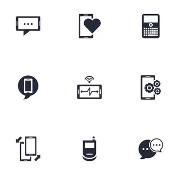 Bundle of phone set icons Stock Illustration