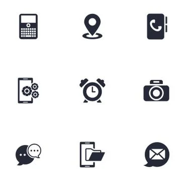 Bundle of phone set icons Stock Illustration