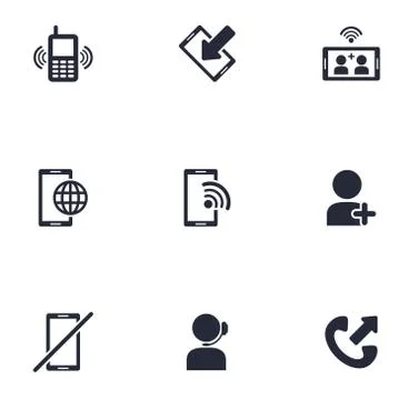 Bundle of phone set icons Stock Illustration