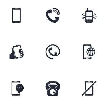 Bundle of phone set icons Stock Illustration